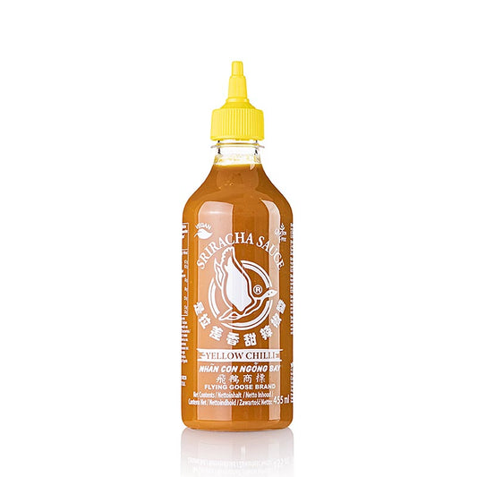 Sriracha chilisauce, lavet af gule chilier, Flying Goose, 455 ml