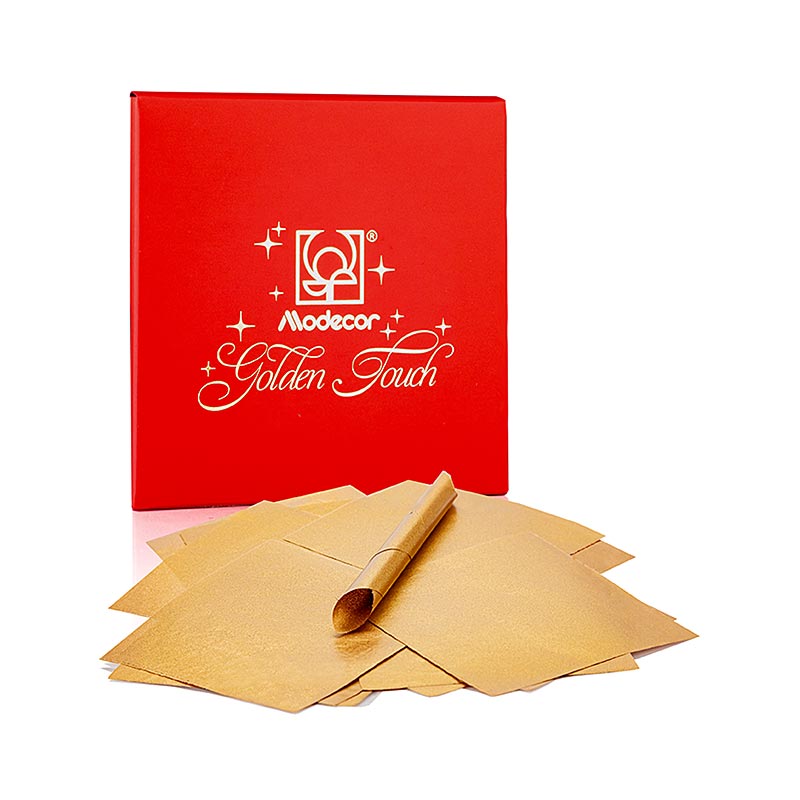 "Golden Touch" folie, 8x8 cm, Modecor (bladguld-erstatning), 45 ark