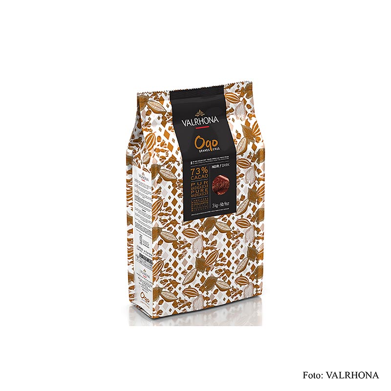 Valrhona OQO, couverture af hele kakaobønner, 73 % kakao, blok (40981), 3 kg
