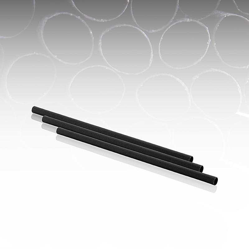 Natur sugerør Black "Pomom", L 15 cm, Ø 8 mm, 200 stk