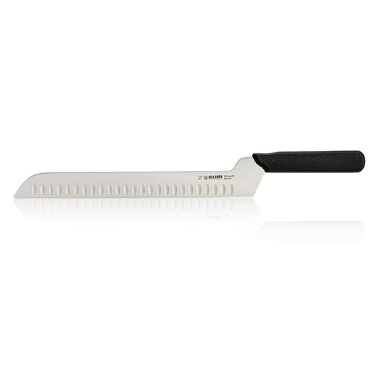 Ostekniv, med takket slibning, 29 cm, sort håndtag, 1 stk