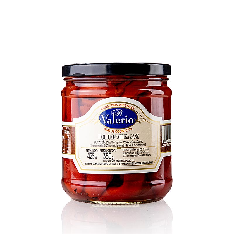 Pimiento Piquillo - Piquillo-peberfrugt, hel, Valerio, 425 g