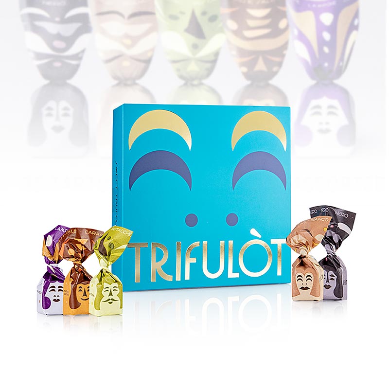 Tartuflanghe Mini-trøffelpraliner "trifulòt", i gaveæske, 5 sorter, ca. 7 g, 260 g
