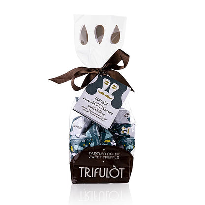 Tartuflanghe Mini-trøffelpraliner "trifulòt", Dulcis Tuber, sommertrøfler (teal)
