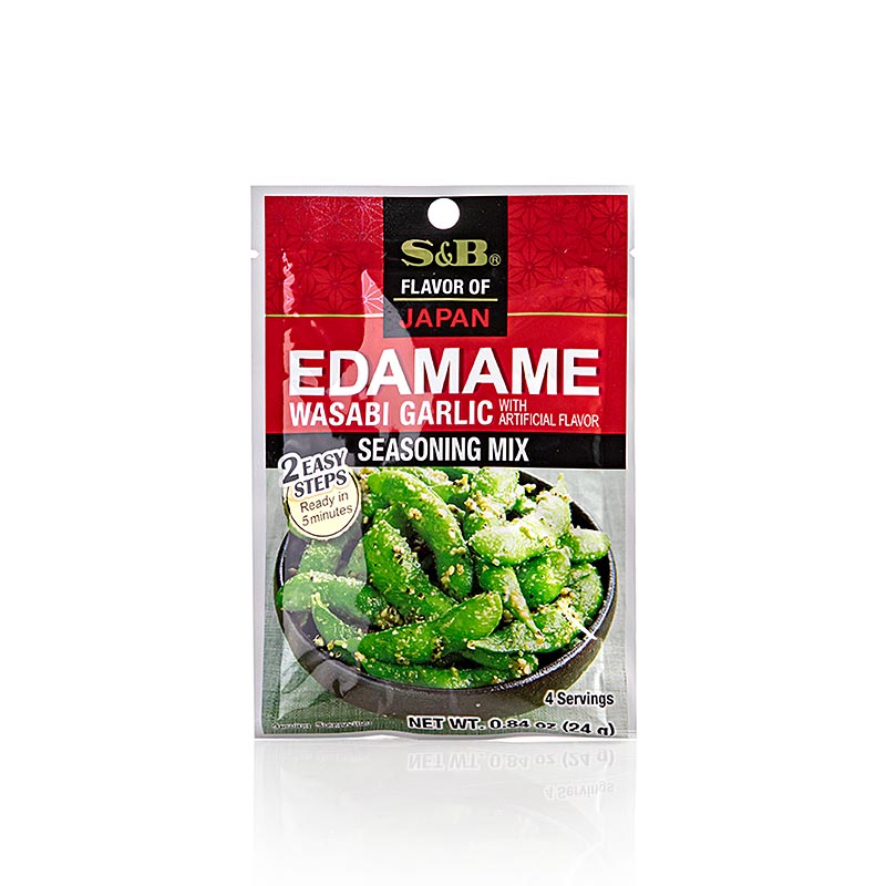 Edamame Seasoning "Wasabi Garlic", krydderi til edamamebønner, S&B, 24 g