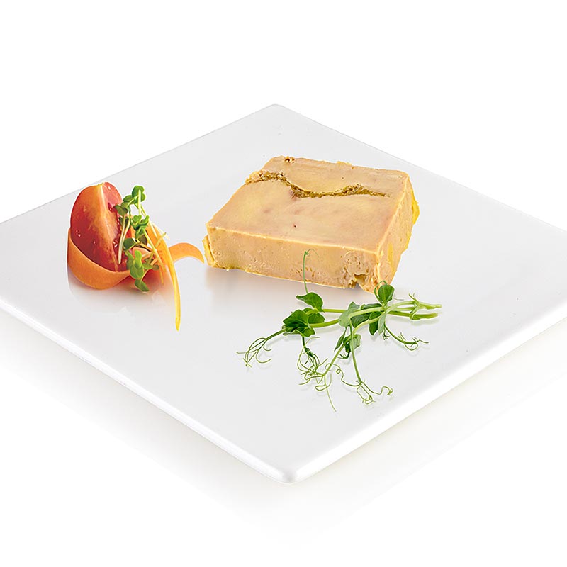 Andeleverblok, foie gras, med figen, trapezformet skål, Rougie, 180 g