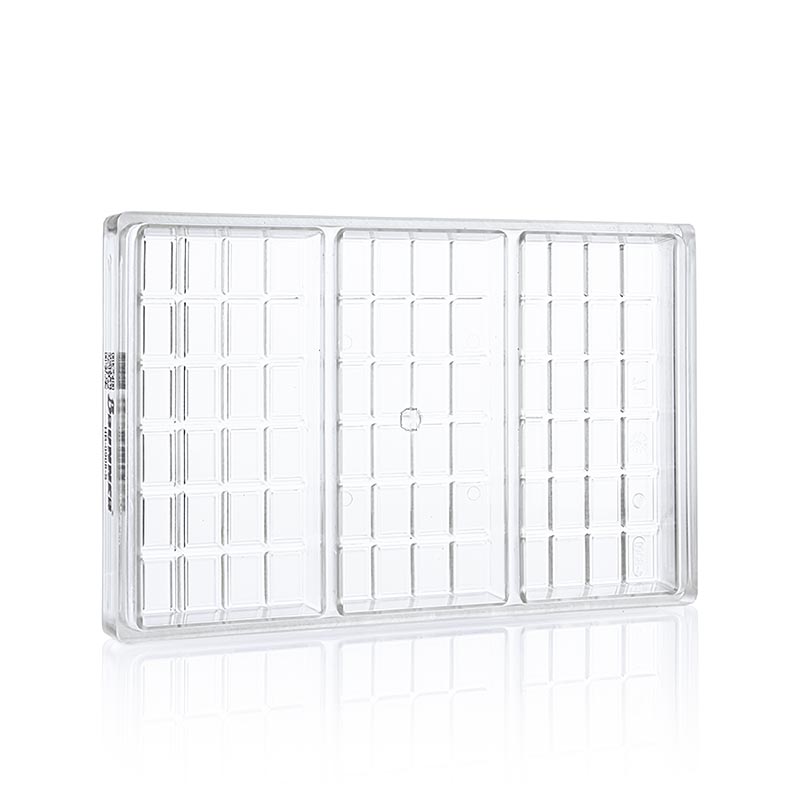 Chokoladeform "Tafel", 161x78x15 mm, 3-delt, til ca. 200 g, Brunner, 1 stk