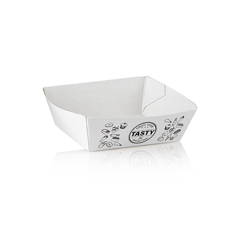 Pommes frites-skål "Tasty", S, 90x70x35 mm, pap, 400 stk