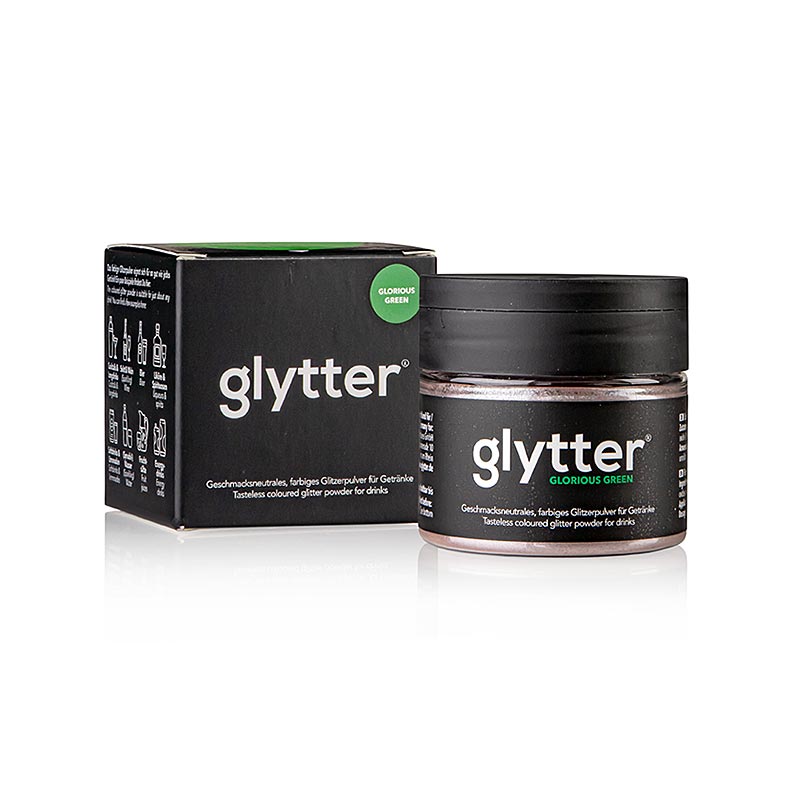 glytter "Glorious Green", glimmerpulver til fødevarer, (grøn), 10 g