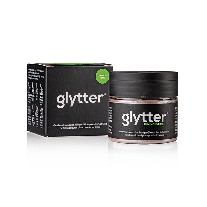 glytter "Luminous Lime", glimmerpulver til fødevarer, (neongrøn), 10 g