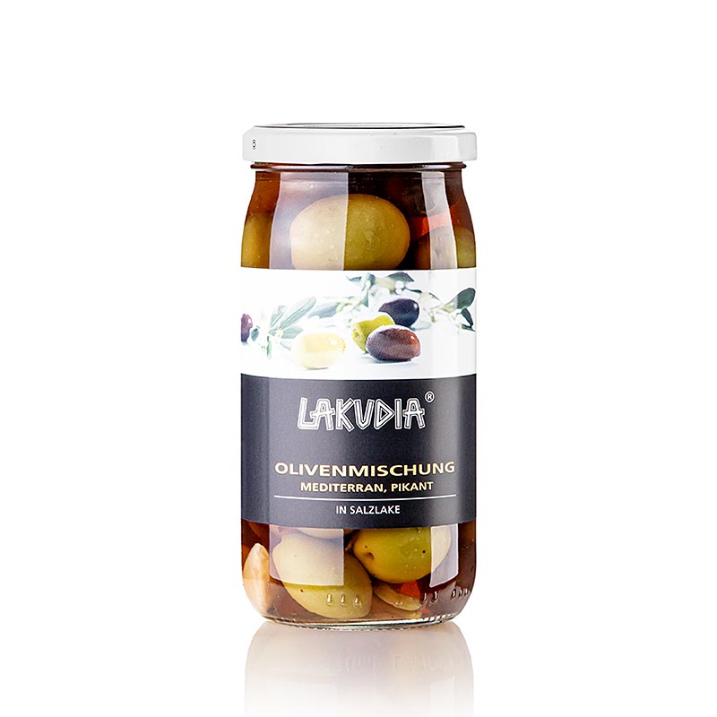 Olivenblanding, middelhavsinspireret, pikant, med chili, Lakudia, 355 g