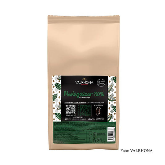 Valrhona Compoz chokolade – kakaobase Madagaskar 80 %, callets, 3 kg