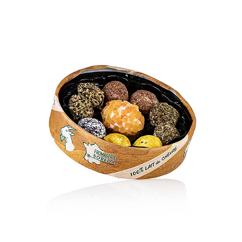 Micro-Pics Chevre, friske gedeostpraliner med papaya, urter, krydderier, 115 g