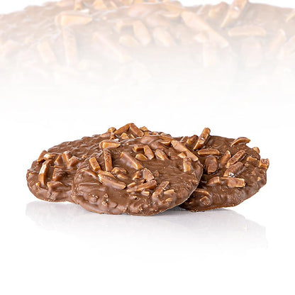 Blattert Mühle speltvafler med mandelsplitter i mælkechokolade, 150 g