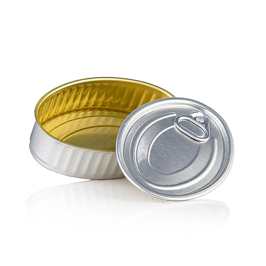 Oval dåse inkl. låg (aludåse), tom, 120 ml, 100 % Chef, 10 stk