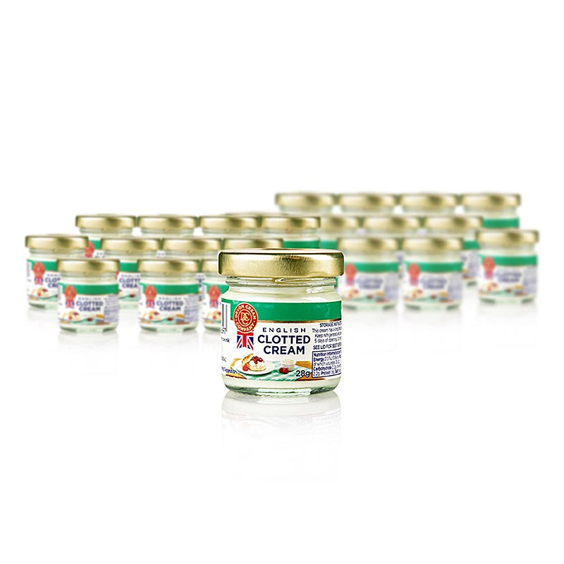 Engelsk clotted cream (fast fløde), 56 % fedt, portionsglas, Devon, 672 g