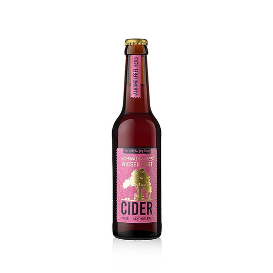Jörg Geiger Schwäbischer Wiesenobst Cider ROSÉ alkoholfri, syrlig, økologisk, 330 ml