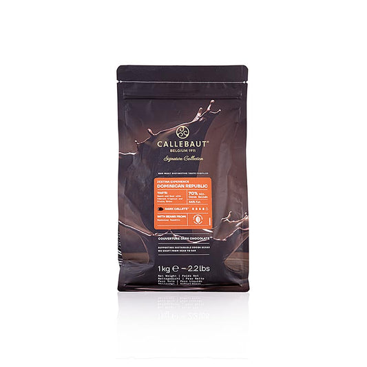 Origine mørk chokolade fra Den Dominikanske Republik 70 %, callets, Cacao Barry, 1 kg