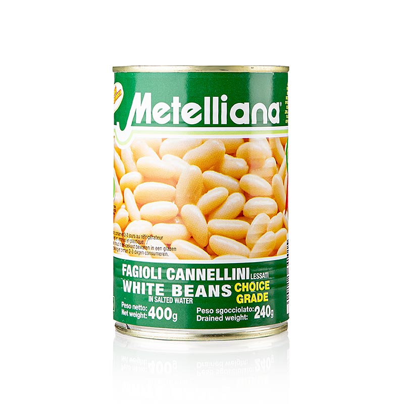 Cannellini-bønner, hvide & små, Metelliana, 410 g