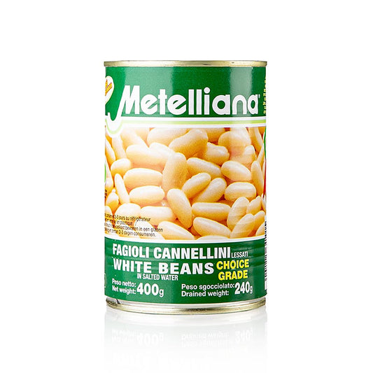Cannellini-bønner, hvide & små, Metelliana, 410 g