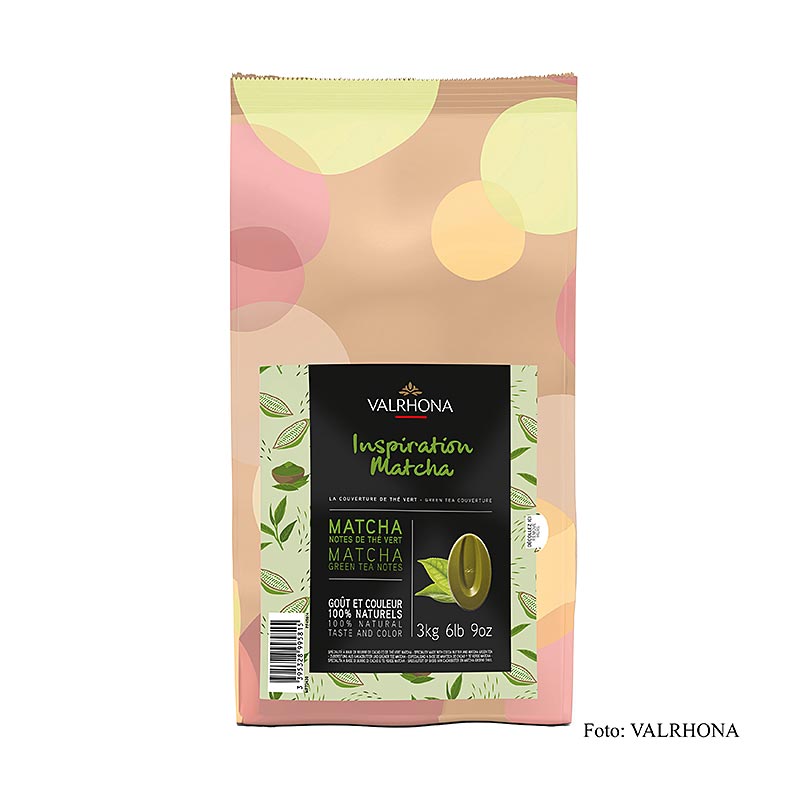 Valrhona Inspiration Matcha, grøn te-specialitet med kakaosmør, 3 kg