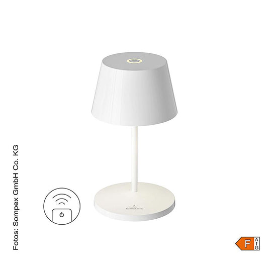Bordlampe "SEOUL RC", med batteri, keramik, hvid, 1 stk.