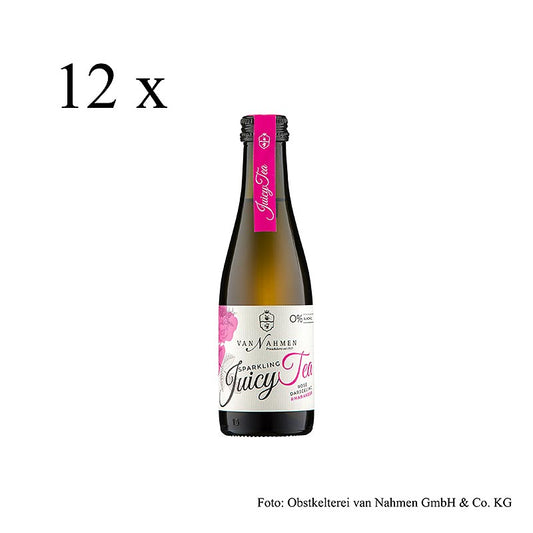 van Nahmen - Sparkling Juicy Tea - Rose - Darjeeling-te - Rabarber, økologisk, 2,4 l, 12 x 200ml
