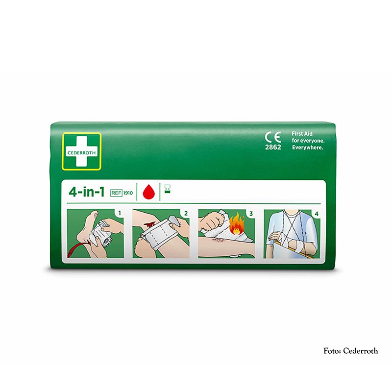 Cederroth - Sårbandage 4-i-1, kompres & trykbandage, (1910) (Bloodstopper), 1 st