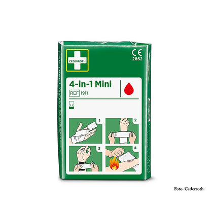 Cederroth - Sårbandage 4-i-1 MINI, kompresse & trykbandage, (1911) (Bloodstopper, 1 St
