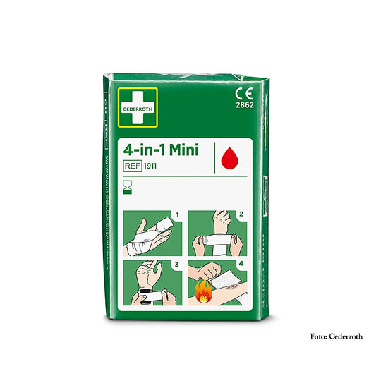 Cederroth - Sårbandage 4-i-1 MINI, kompresse & trykbandage, (1911) (Bloodstopper, 1 St