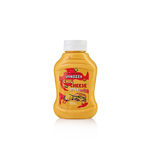Vanozza Chili Cheese Style, vegansk sauce med chili- og ostesmag, 250 ml
