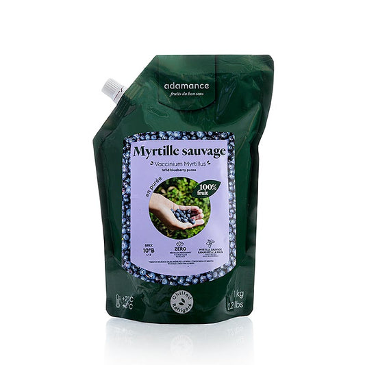 Adamance blåbærpuré, usødet, pasteuriseret, 1 kg
