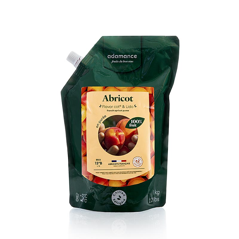 Adamance abrikospuré, usødet, pasteuriseret, 1 kg